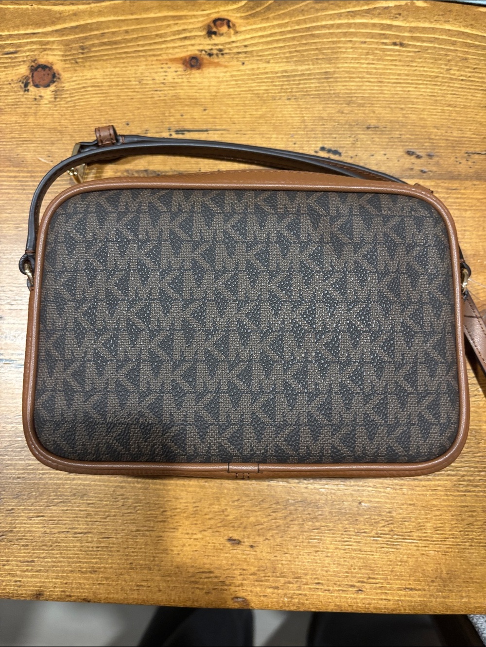 Michael Kors Brown and Dark Brown MK Logo Messenger Bag - Picture 5 of 5